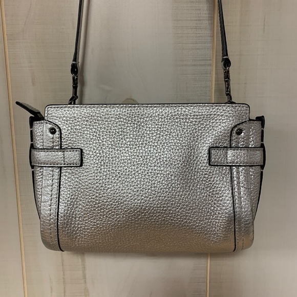 Coach Swagger Wristlet Silver Leather Crossbody - Picture 5 of 12